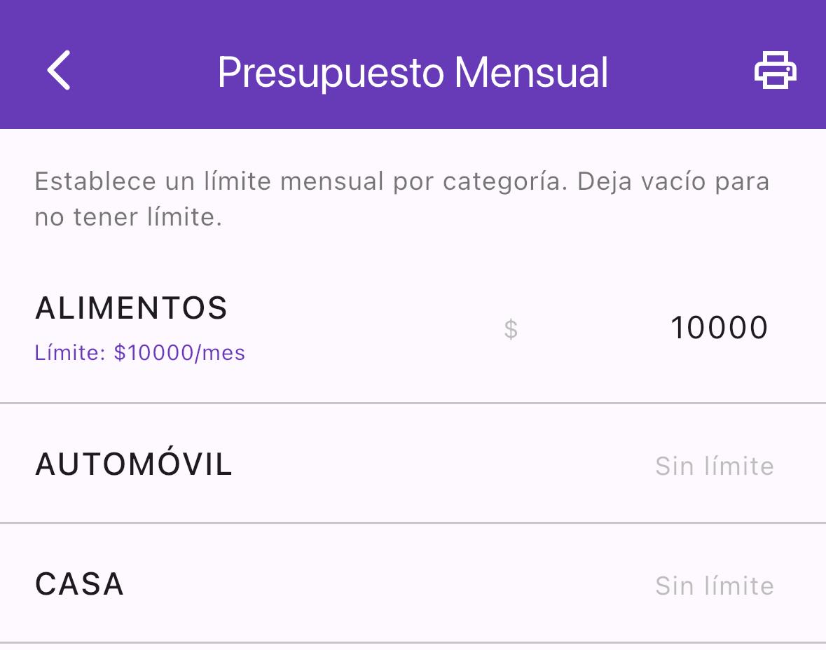 Presupuesto mensual
