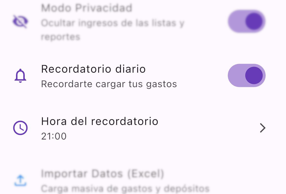 Recordatorio diario